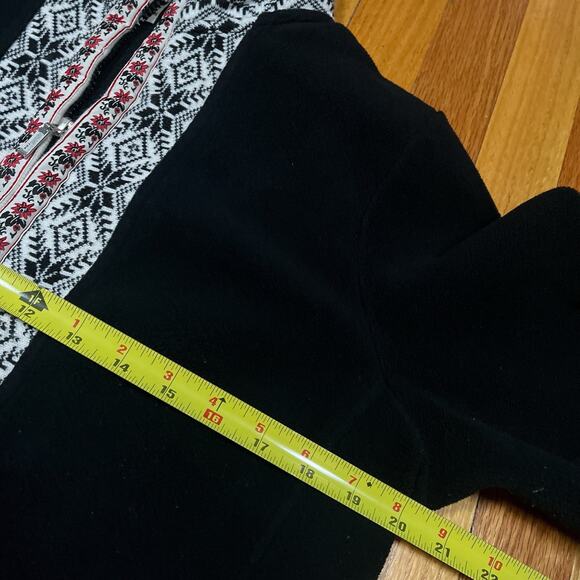 Women’s LL Bean Fleece Jacket w/ Snowflake & Floral Trim, Size Large Vintage - Picture 6 of 11